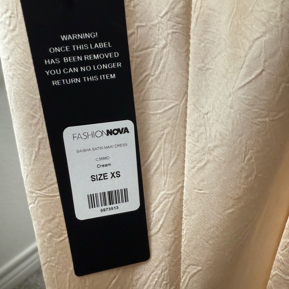Fashion Nova Saisha Satin Maxi Dress - Cream - Picture 4 of 4